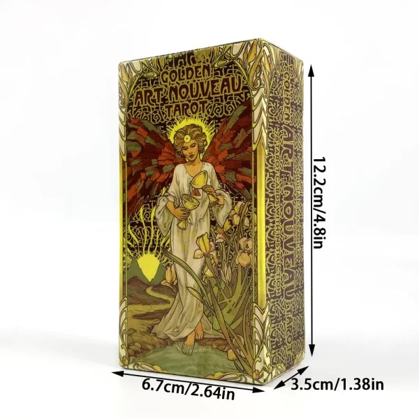 Golden Art Nouveau Tarot Deck Cards With Guidebook Cards Occult