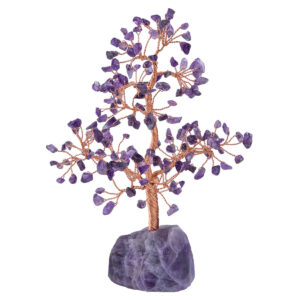 Natural Crystal Rough Stone Base Fortune Tree Ornament
