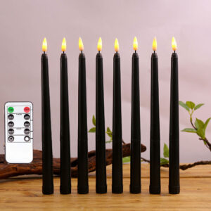 Black Shell Remote Control Long Brush Holder Candle Electric Candle Lamp